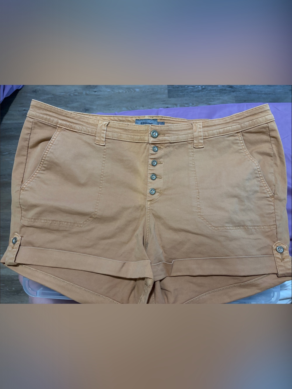 torrid Tan/Camel Color Button-Front Cotton Blend Women's Shorts